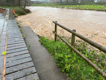 Simon Jupp MP photo of footpath by River Otter at Otter Mill, December 2023